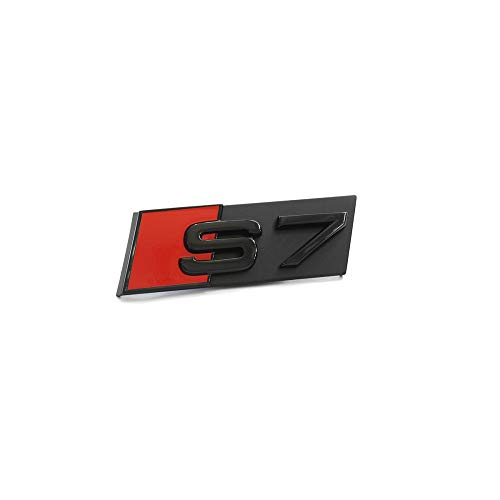 Audi 4K8071805 Schriftzug S7 schwarz/rot Tuning Exclusive Kühlergrill Clip Black Edition Emblem