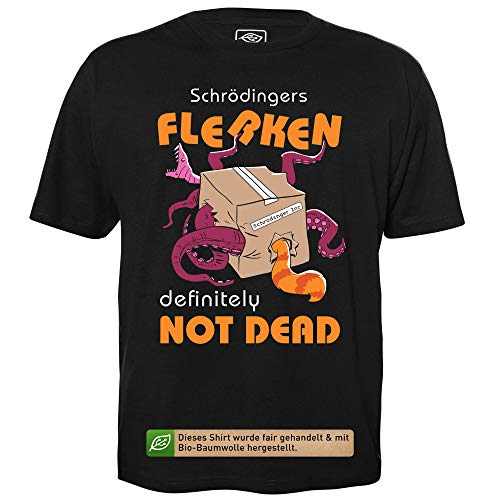 Schrödingers Flerken - Herren T-Shirt für Geeks mit Spruch Motiv aus Bio-Baumwolle Kurzarm Rundhals Ausschnitt, Größe 3XL
