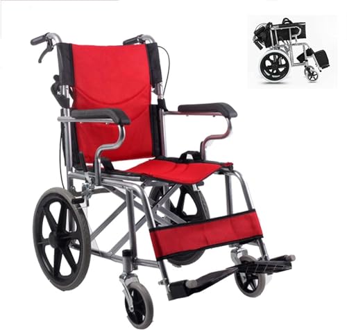 Ultraleicht Rollstuhl Faltbar Leicht Reiserollstuhl, Transportrollstühle Mit Steckachsensystem, Faltbarer Rollstuhl Für Die Wohnung, Sitzbreite 44 Cm 2