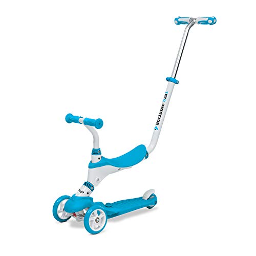 Mondo On&Go Scribble Scooter für Kinder 5-in-1 – Scooter mit Sitz, Pedalen aus weichem Gummi und großer Scooter mit 3 Rädern für Kinder – Alter von 1 bis 5 Jahren | max. 50 kg – Farbe Blau – 28572