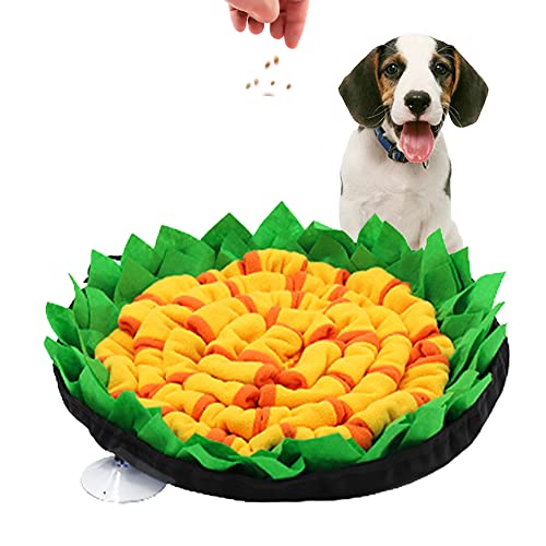 schnüffelteppich Hund intelligenzspielzeug Schnüffelspielzeug Langlebiges Interaktives Hundespielzeug Fördert Die Natürlichen Futtersuchfähigkeiten Waschbar Riechen rutschfest 50 * 50CM(Orange)