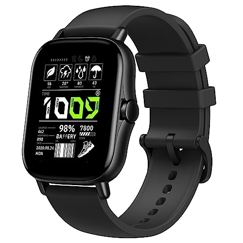 Amazfit GTS 2 Smartwatch für Android Phone iPhone, mit Alexa Integriert, GPS Fitness Uhr für Herren Damen, 7 Tage Akkulaufzeit, 90 Sportmodi, Blutsauerstoff Herzfrequenz Tracking, Wasserdicht, Schwarz