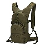 Ketamyy Militär Bike Rucksack Camouflage Casual Wasserdicht Mehrfachtasche Dauerhaft Reise Taktische Reisen Trekking Wanderrucksack Sport Klein Tasche 15L Herren Damen Army Backpack Armeegrün