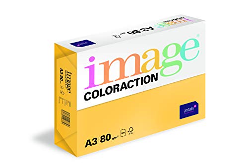 Image Coloraction - farbiges Kopierpapier Hawai/intensivgelb 80g/m² A3 - Paket zu 500 Blatt