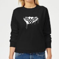 Justice League Graffiti Wonder Woman Women's Sweatshirt - Black - L