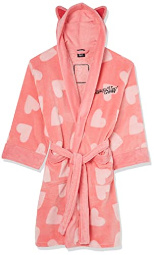 DC Comics Harley Quinn Birds of Prey Ladies Hooded Dressing Gown Robe Pink