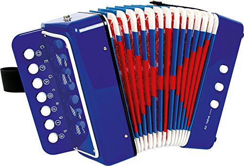 small foot 3318 Akkordeon "Blau", fördert das Musik- und Taktgefühl, Musikinstrument mit Gurt, ab 3 Jahren