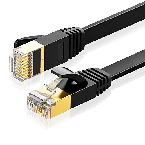 Eono Cat8 LAN Kabel - CAT 8 Netzwerkkabel und 40Gbps 2000MHz Ethernet Kabel mit Vergoldetem RJ45 S/FTP für Router, Modem, Switch, Xbox One, PS5, PS4, TV (Black, 10M/33FT)