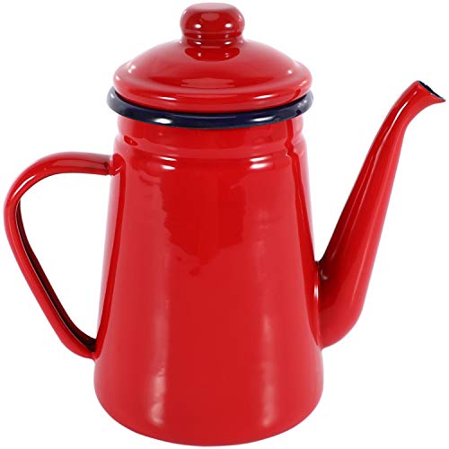 Sothat 1.1L Emaille Kaffee Kanne Hand Tee Wasserkocher Induktion Herd Gasherd Universal Rot