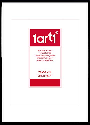 1art1 Bilderrahmen - Posterrahmen In Schwarz Für Poster Und Plakate In Der Größe 70x50 cm/Moderner Kunstoffrahmen Wechselrahmen 70 x 50 cm