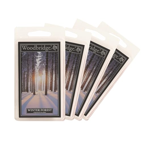 Woodbridge Duftwachs für Duftlampe | 4er Set Winter Forest | Duftwachs Winter | 8 Wax Melts für Duftlampe | Raumduft für Aromatherapie | 10h Duftdauer je Melt (68g)