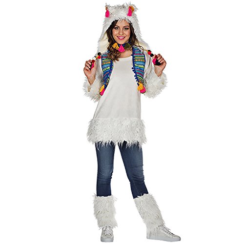Rubie's Damen Kostüm Alpaka Lima Weiß Lama Tier Peru Fasching Karneval (34)