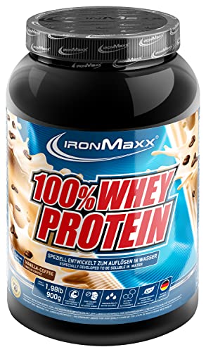 IronMaxx 100% Whey Protein Pulver Molke wasserlöslich, Geschmack Vanilla Coffee, 900 g Dose (1er Pack)