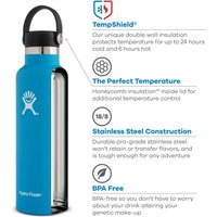 Hydro Flask 680 ml Standard-Öffnung mit Flex-Kappe, Edelstahl, wiederverwendbare Wasserflasche, vakuumisoliert, spülmaschinenfest, BPA-frei, ungiftig