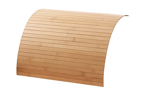Couch Holz Ablage aus Bambus von DE-Commerce, Sofatablett auf rutschfestem Latex, Flexible Tablett Ablage Sofa für mehr Ordnung und Sauberkeit I Couch Tablett für Armlehne Nature 50 x 70 cm