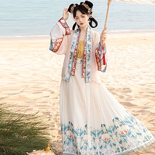 Chinesisches FeenkostüM FüR Frauen Hanfu Neujahrsabend Hochzeit Kleid Erwachsene Cosplay KostüM (Color : Pink, Size : S=155-160cm)