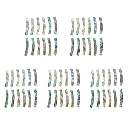 Clyictz Schallloch-Rosette für Gitarre, Paua-Abalone-Einlage, gebogene Streifen, Schalllocheinlage, 4 mm Breite, 60 Stück