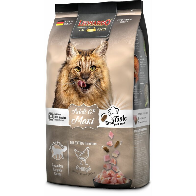 Leonardo Adult GF Maxi [1,8kg] Katzenfutter | Getreidefreies Trockenfutter für Katzen | Alleinfuttermittel für große Katzenrassen ab 1 Jahr