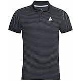 Odlo Herren Polo Shirt NIKKO DRY, black - odlo steel grey - stripes, L