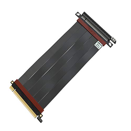 LINKUP - Ultra PCIe 4.0 X16 Riser-Kabel [RTX3090ti RX6950XT x570 B550 Z690 Getestet] Geschirmte Vertikale Gaming-PCI-Express-Gen4-Montage┃Gerade Buchse {20cm} 3.0 Gen3 & TT-Kompatibel-