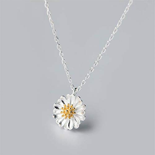 Thumby S925 Silberkette Weibliche Kleine Gänseblümchenkette Literarische Klare Blumen Süße Kurze Schlüsselbeinkette, 925er Silberkette, Wie Gezeigt