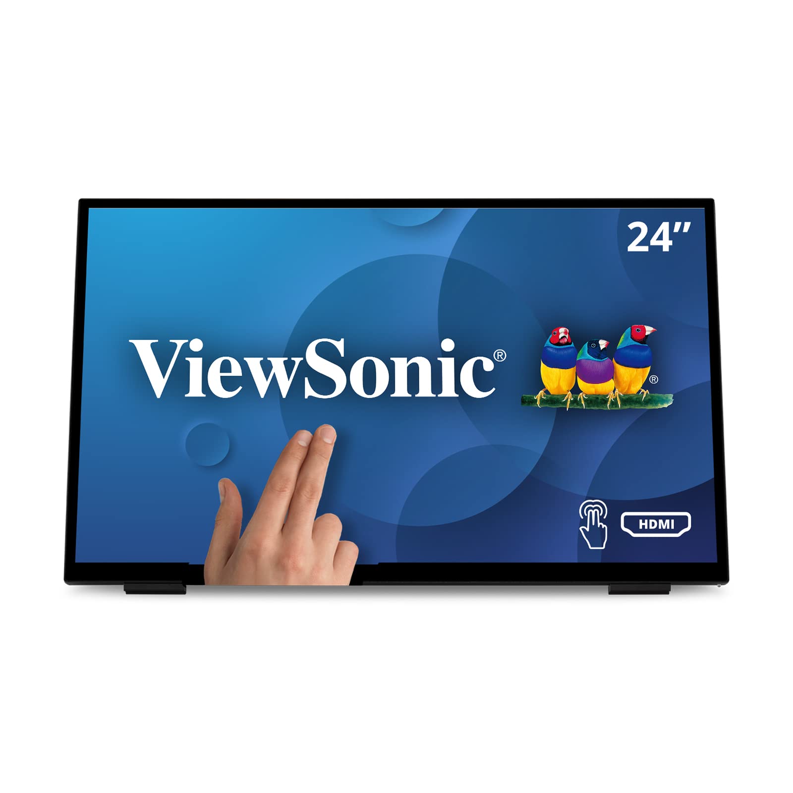 Viewsonic TD2465 59,6 cm (24 Zoll) Touch Monitor (Full-HD, HDMI, USB, 10 Punkt Multitouch, integrierter Ständer, Lautsprecher, 4 Jahre Austauschservice) Schwarz