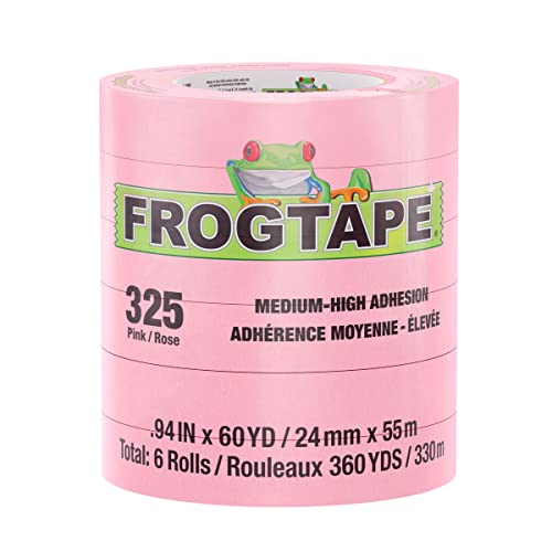 FROGTAPE 325 Pink Performance Grade Masking Tape [mittlere bis hohe Haftung]: 0.94 in. x 60 yds. (Rosa) / 6-pack