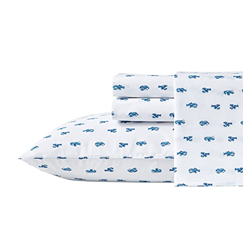 Nautica - Bettwäsche-Set für Doppelbett, Baumwollperkal, knackig und kühl, leicht und atmungsaktiv (Cloyster Blue, Twin)