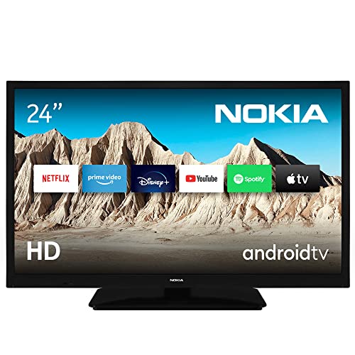 Nokia Smart TV - 24 Zoll Android TV (60cm) 12V Camping Fernseher (HD, LED, WLAN, Triple Tuner DVB-C/S2/T2, Android 9.0 inkl. Google Assistant, YouTube, Netflix, DAZN, Prime Video, Disney+)