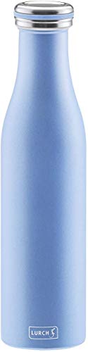 Lurch 240960 Thermo-Flasche für heiße und kalte Getränke aus Doppelwandigem Edelstahl, 0,75l, Pearl Blue