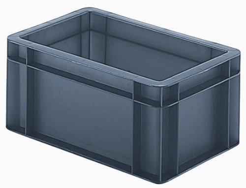 8 Stück Stapel-Transportkasten Lagerbehälter, 30x20x14,5 cm (LxBxH), grau, 5,5 Liter, extrem stabil