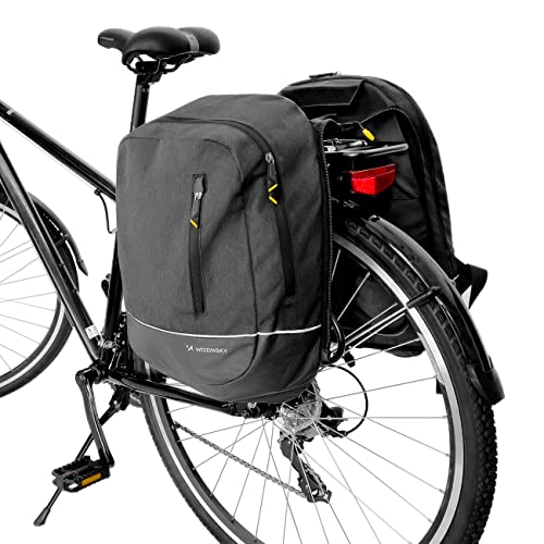 WOZINSKY Fahrradtasche 2in 1 Gepäckträgertasche Hinterradtsche Wasserdicht Reisetasche Tasche für Fahrrad, Rucksack Zweiteilige Fahrradtasche Rucksack Bike Bag 30L