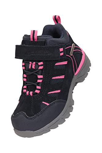 Mountain Warehouse Drift Junior Stiefel für Kinder - Wasserfeste Wanderstiefel, strapazierfähig, atmungsaktiv,mit griffiger Sohle Marineblau Kinder-Schuhgröße 27 EU