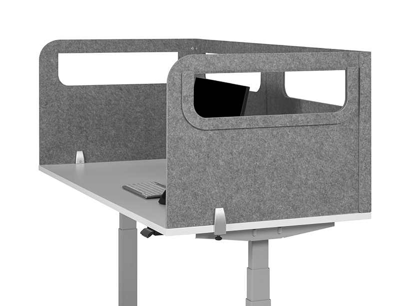 Schreibtisch-Akustik-Trennwand BE Safety Screen U-Form, PET-Filz recycelt, versch. Ausführungen
