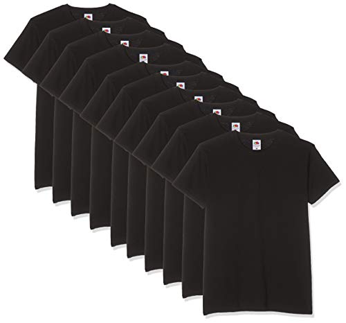 Fruit of the Loom Herren V-Neck Valueweight T-Shirt, Schwarz (Black 36), XL (10er Pack)
