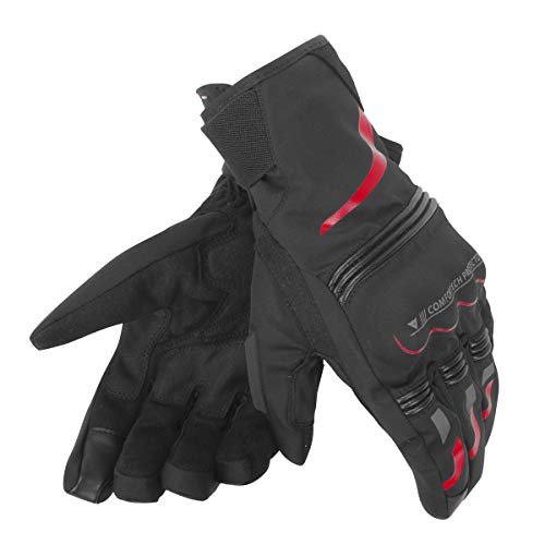 Dainese-TEMPEST UNISEX D-DRY SHORT Handschuhe, Schwarz/Rot, Größe XXL
