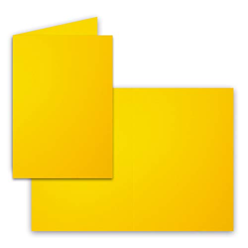 150 Faltkarten B6 - Gelb - Premium QUALITÄT - 11,5 x 17 cm - sehr formstabil - für Drucker geeignet! - Qualitätsmarke: NEUSER FarbenFroh!!