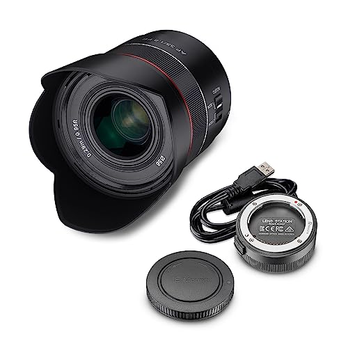 Samyang AF 35mm F1,8 FE + Lens-Station für Sony E-Mount Vollformat & APS-C I Ultra leichtes Weitwinkelobjektiv mit schnellem Autofokus I Festbrennweite für Sony Alpha A7C, A7 III, A6100 u.a.