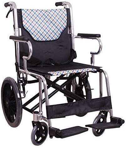 Rollstuhl Leichter Transportrollstuhl für ältere Menschen aus Aluminium mit Begleitantrieb, Komfort-Reisestuhl mit Handbremsen für Senioren mit Behinderungen und behinderte Benutzer Reisen Wheelchair