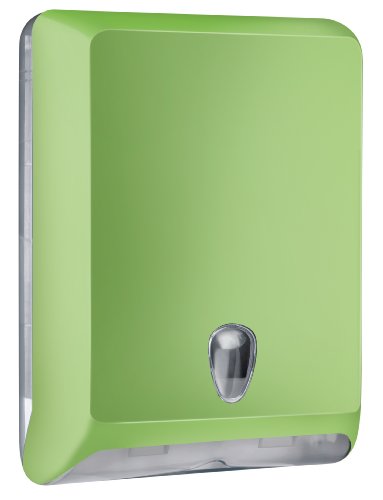 Mar Plast A83010EVE Dispenser Papier Handtücher, Grün"soft Touch"/durchsichtig, 400 x 130 x 290mm