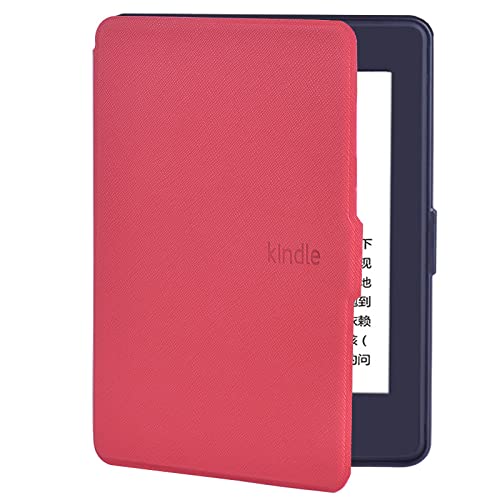 Flip Case Für Kindle Paperwhite 5 2021 Hülle Kpw4 321 Leder Für Kindle Voyage Shell Schutzhülle Dünnstes Leichtestes Pu-Leder, Rot, Für Paperwhite 3 2 1