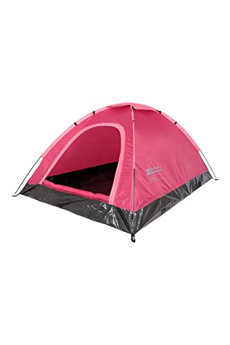 Mountain Warehouse Festival Fun 2-Personen-Zelt - Zeltboden, wasserabweisendes Outdoor-Zelt, leichte, atmungsaktives Schlafzelt - Für Bergwandern, Sommerfestivals leuchtendes Pink Einheitsgröße