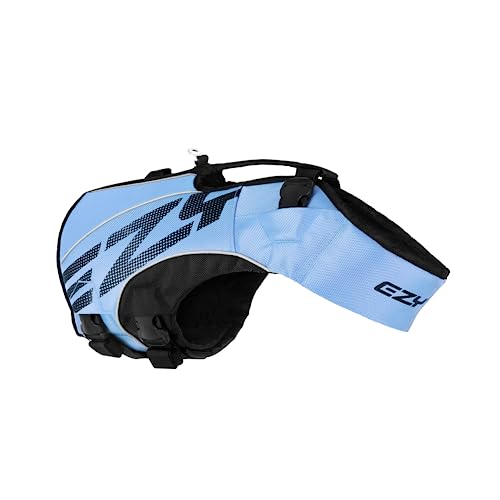 EzyDog Premium Schwimmweste Hund - DFD X2 Boost Hundeschwimmweste - Rettungsweste für Hunde - Größenverstellbar mit Griff und Reflektoren (2XS, Blau)