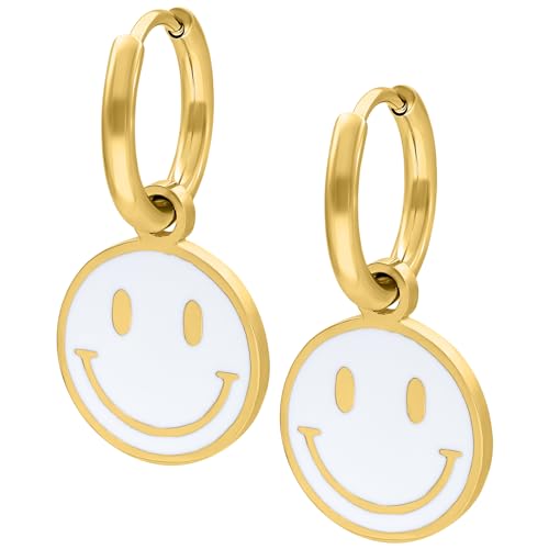 Wildcat Little White Smiley Hoops Gold onesize
