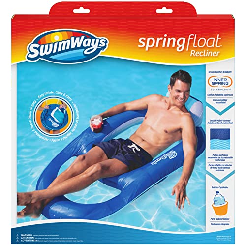 SwimWays 13343-162 Spring Float Recliner, Blue/Aqua