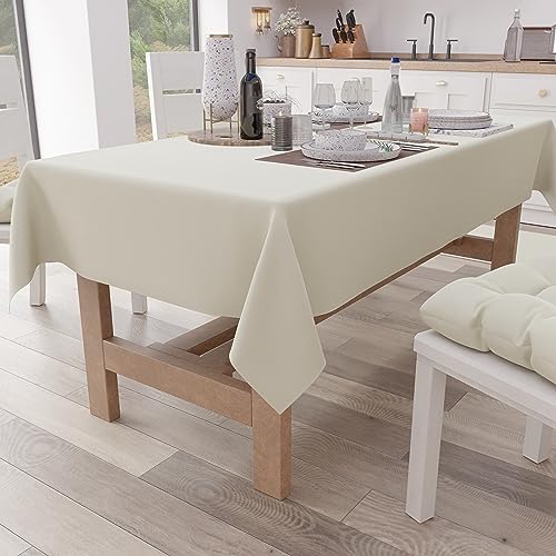 PETTI Artigiani Italiani - Tischdecke, Tischdecke, Tischdecke für die Küche aus Baumwolle, einfarbiges Design, Sand X24 Plätze (140 x 450 cm) 100% Made in Italy