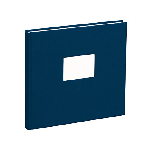 Semikolon 353519 Gästebuch – 25 x 23 cm – mit 180 blanko Seiten zum Selbstgestalten, Lesezeichen – marine dunkel-blau