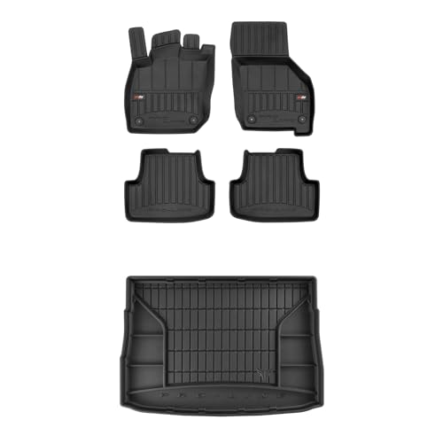 FROGUM ProLine 3D EIN Satz Gummimatten Exklusiven Auto Fußmatten und Kofferraumwanne Kofferraummatte für Volkswagen Golf VIII ab 2019 | Die höchsten Kanten