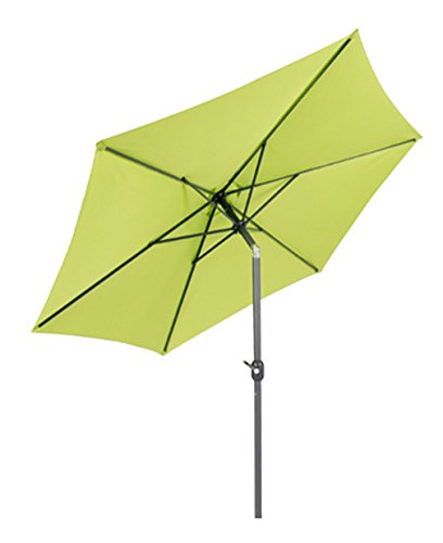LINDER EXCLUSIV Sonnenschirm Ø 3m mit Knick knickbar mit Kurbel Schirm Gartenschirm 4 Farben (Lime-grün)