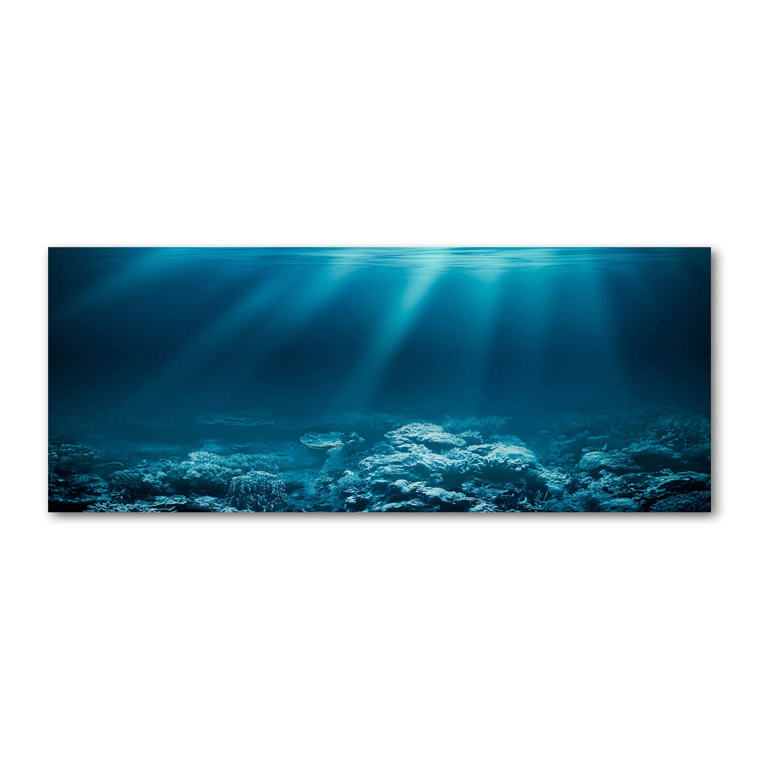 Tulup Glas-Bild Wandbild aus Glas - Wandkunst - Wandbild hinter gehärtetem Sicherheitsglas - Dekorative Wand für Küche & Wohnzimmer 125x50 - Landschaften - Unterwasserwelt - Blau
